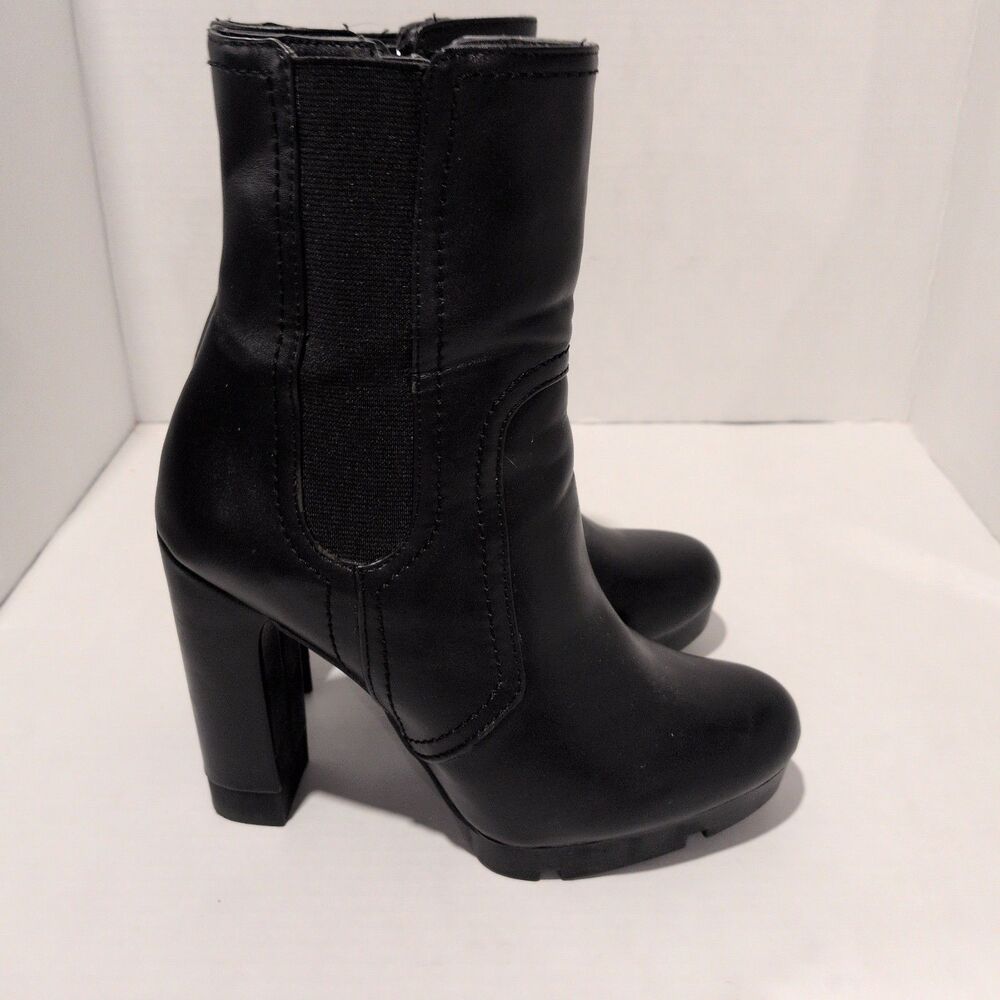 Bar III Womens 5.5 M Black Graciie EP High Heeled Platform Boots